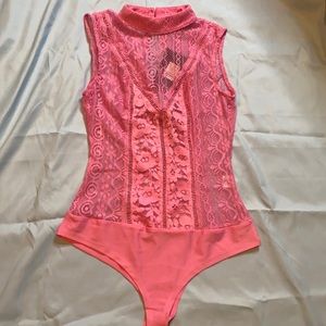 Pink Mesh Bodysuit